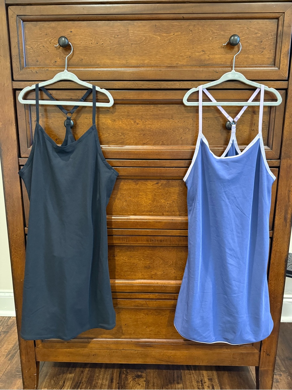 Outdoor Voices Girls' Black and Periwinkle Active Tank Dresses